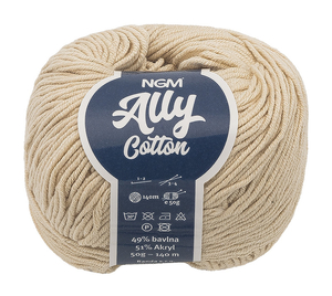 Příze ALLY cotton - 50g / 140 m - šampaň