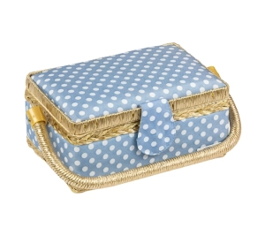 Bellatex BOX na šití 19x13x10 cm Modrá,Bílá,Přírodní