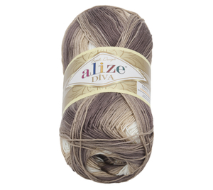 Příze DIVA BATIK - 100g / 350 m - světlá béžová, tmavá béžová