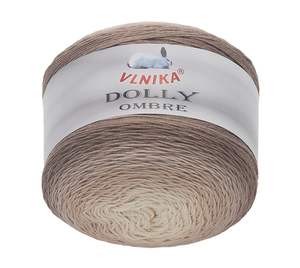 Příze DOLLY OMBRE - 250g / 875 m - hnědá, béžová, bílá