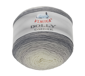 Příze DOLLY OMBRE - 250g / 875 m - šedá, bílá