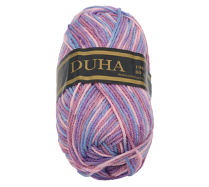 Příze DUHA - 50g / 150 m - růžová, fialová, modrá