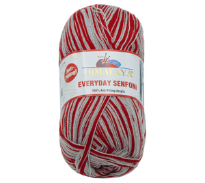 Bellatex Příze HiMALAYA EVERYDAY SENFONi 100g / 196 m Červená,Šedá