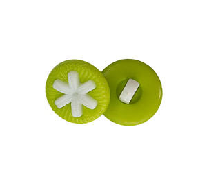 Knoflík - prům. 14 mm - Hvězdička zelená