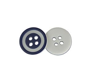 Knoflík - prům. 12,5 mm - Proužek bílá, tmavá modrá