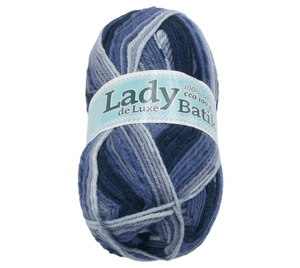 Příze LADY de Luxe BATIK - 100g / 238 m - bílá, modrá