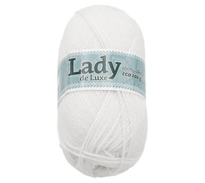 Příze LADY de Luxe - 100g / 238 m - sněhová bílá