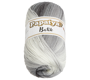 Bellatex Příze PAPATYA BATIK 100g / 360 m Bílá,Šedá
