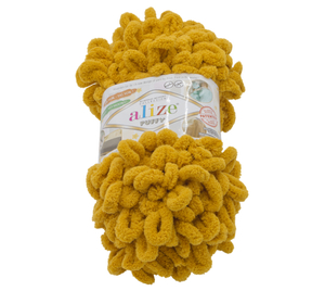 Bellatex Příze PUFFY 100g / 9 m hořčicová