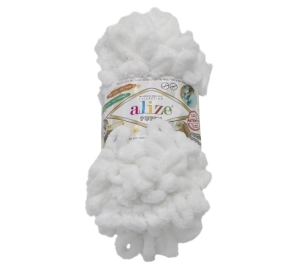 Bellatex Příze PUFFY 100g / 9 m Bílá