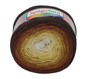 Bellatex Příze SpagoYarn Rainbow 250g / 1000 m bílá, žlutá, hnědá, tm. hnědá