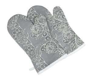 Grilovací rukavice 2ks - 20x36 cm - Krajka šedá