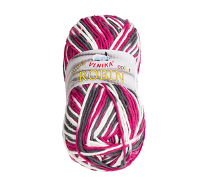 Bellatex Příze ROBIN COLOR 100g / 150 m bílá,šedá,Malinová