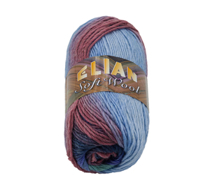 Příze SOFT WOOL - 100g / 134 m - modrá, růžová