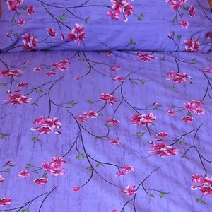 Povlečení bavlna č.65  fleur fialová 140x200+70x90 cm 