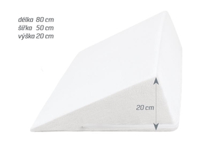 Bellatex POVLAK na klínový podhlavník 80x50x20 cm (povlak na zip) Froté, bílá