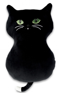 Dětský polštářek mikrospandex Kočka černá 35 cm