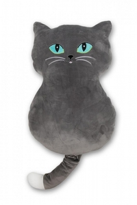 Dětský polštářek mikrospandex Kočka šedá 50x30 cm