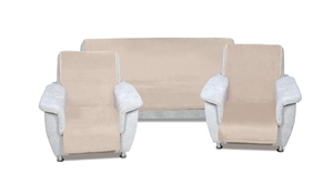Bellatex Souprava Korall micro 3+1+1 1ks 150x200, 2ks 65x150 cm Béžové