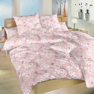 Dadka povlečení krep Kvítí na pudrovém 140x200+70x90 cm  