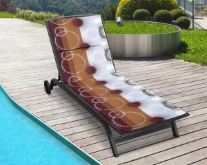 Bellatex Polstr na plážové lehátko potah na zip 55x195 cm Paprsek Hnědá