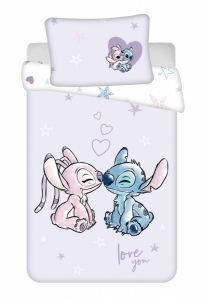 Jerry Fabrics povlečení bavlna Lilo a Stitch Heart 140x200 70x90 cm  