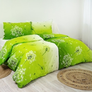 Stanex povlečení flanel pampeliška zelená (LS295) 140x200+70x90 cm  