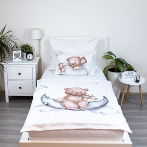 Jerry fabrics povlečení do postýlky Medvídek plane baby 100x135 + 40x60 cm 