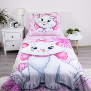 Jerry Fabrics povlečení bavlna Marie Cat Pink 03 140x200+70x90 cm 