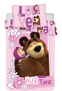 Jerry fabrics Disney povlečení do postýlky Máša a medvěd "Love" baby 100x135 + 40x60 cm 