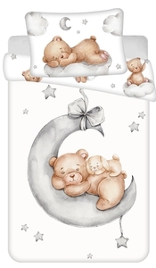 Jerry fabrics povlečení do postýlky Medvídek Ribbon baby 100x135 + 40x60 cm 