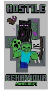 Jerry Fabrics osuška Minecraft Hostile Behaviour 70x140 cm 