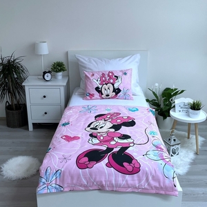 Jerry fabrics Disney povlečení do postýlky Minnie Flowers 02 baby 100x135 + 40x60 cm 