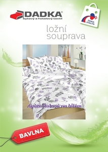 Dadka povlečení bavlna Agáta fialová na bílém 140x200+70x90 cm