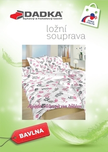 Dadka povlečení bavlna Agáta růžová na bílém 140x200+70x90 cm 
