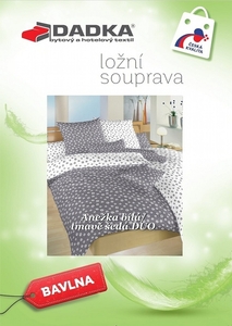 Dadka povlečení bavlna  Anežka bílá/tmavě šedá DUO 140x200+70x90 cm  