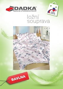 Dadka povlečení bavlna Bloom elegance pudrová 140x200+70x90 cm -