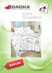 Dadka povlečení bavlna Herbal fialový 140x200+70x90 cm 