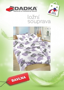 Dadka povlečení bavlna Peříčka fialová 140x200+70x90 cm 