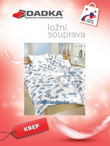 Dadka povlečení krep Agáta denim na bílém 140x200+70x90 cm 