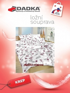 Dadka povlečení krep Agáta vínová na bílém 140x200+70x90 cm 