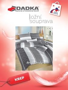 Dadka povlečení krep Bruno šedý 140x200+70x90 cm