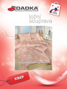 Dadka povlečení krep Kapradí bílé na latté 140x200+70x90 cm 