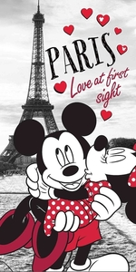 Jerry Fabrics osuška Mickey and Minnie in Paris 70x140 cm 