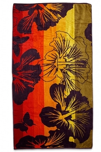 Plážová osuška Velké květy 90x170 cm