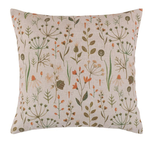 Bellatex Polštářek DITA 45x45 cm Větvičky na režné režná, zelená, oranžová
