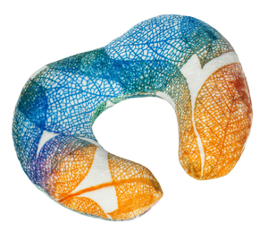 Polštářek cestovní podkova - 30x35 cm - oranžové listy