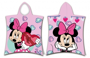 Jerry Fabrics plážová osuška pončo Minnie Pink 50x115 cm 