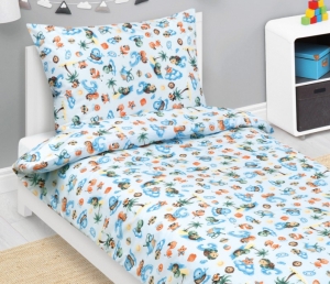 Bellatex Povlečení bavlněné Junior 140x200, 70x90 cm Moře modrá