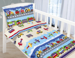 Bellatex Dětské povlečení bavlna Beáta 100x135, 45x60 cm letadla a auta